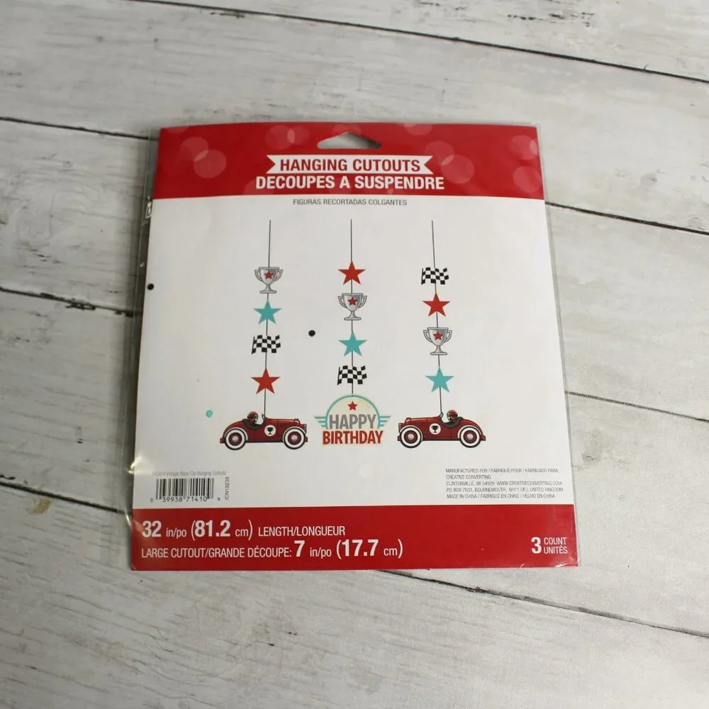 Vintage Derby Race Cars Happy Birthday Banner Paper Plates Party Decor